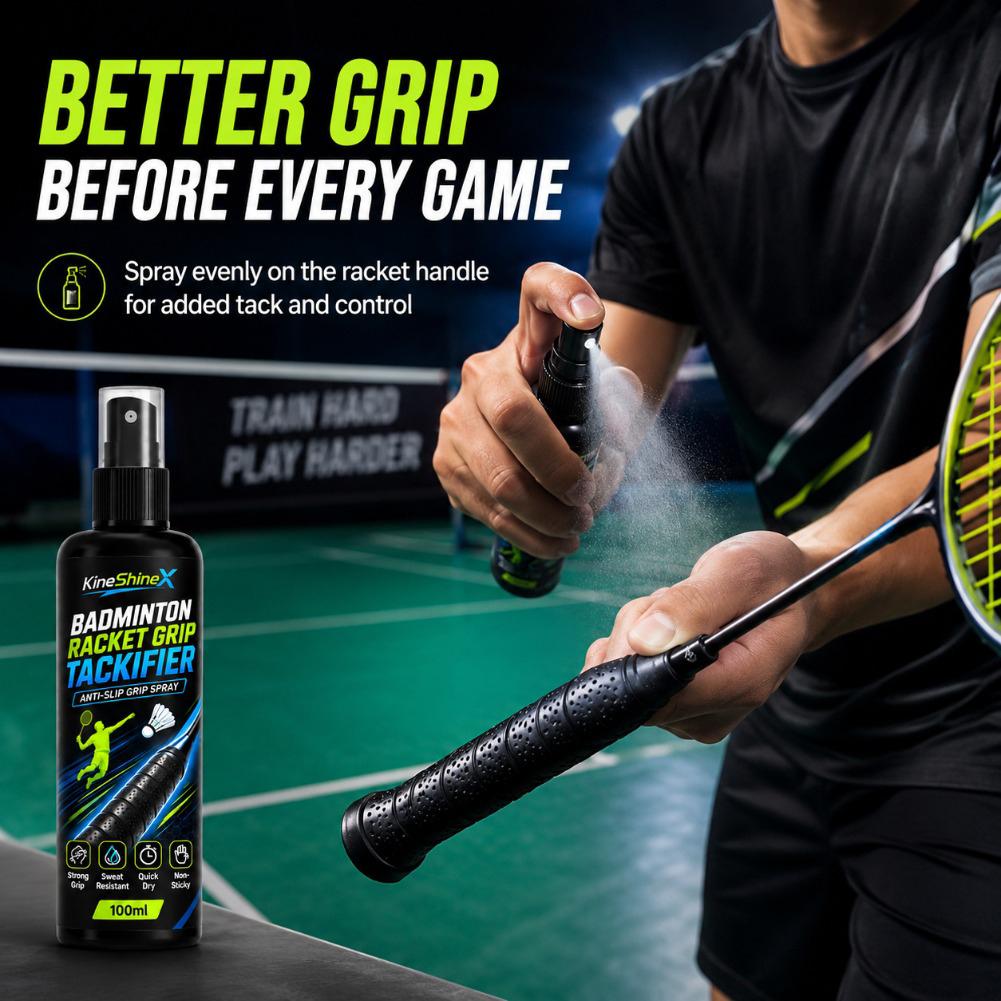 Badminton Grip - Anti-Rutsch-Griffspray für Tennis- und Badminton-Schläger, schweißabsorbierendes