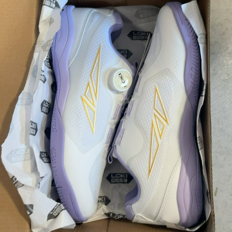 Badminton Shoes Men - Professionelle Tischtennisschuhe, Unisex, Weiß-Lila, Bequeme Badminton-Trainingsschuhe,