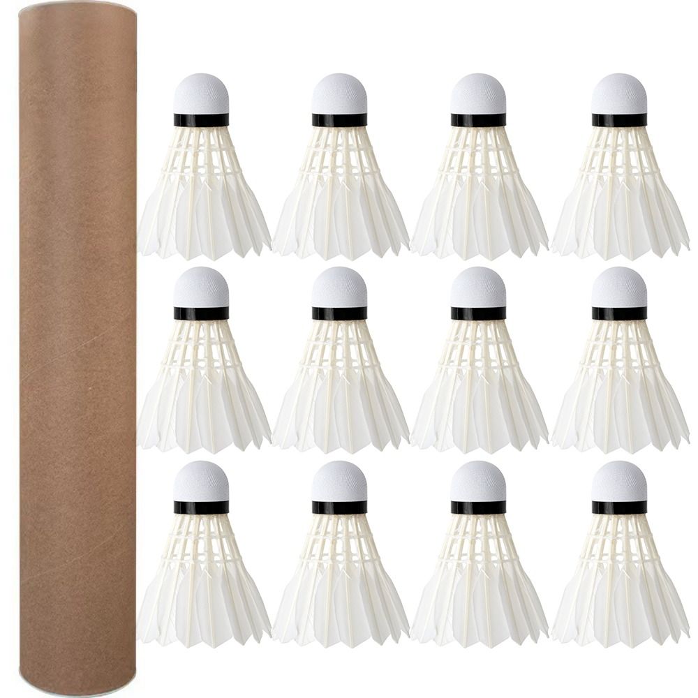 Feather Shuttlecock - 3/6/12Pcs Professionelle Badminton Federball Schwarz Gans