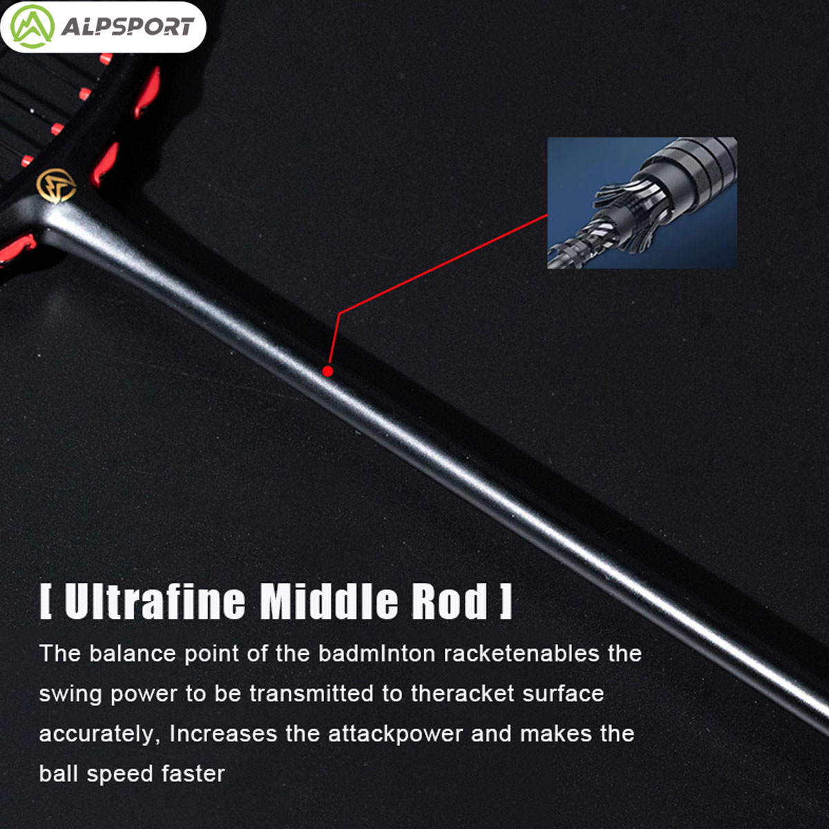 Alpsport MH-V5 5U 75g Gewellt  – Badminton Racket Carbon Bewertung und Preis